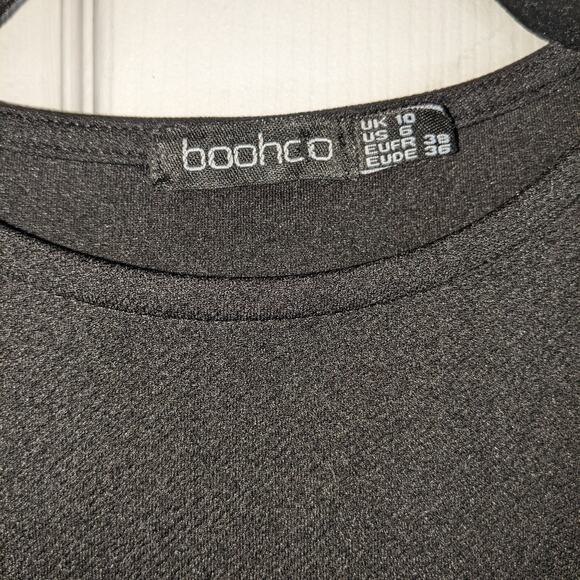 Boohoo Black Bust Detail Blouson Sleeve Skater Goth Witchy Dress UK 10 US 6 - Picture 6 of 12